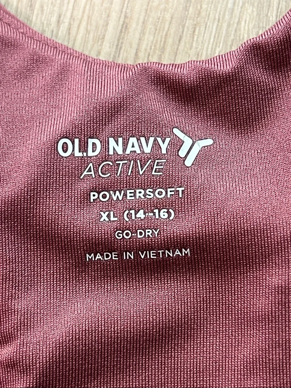 Old Navy Burgundy Racerback Girls Sport Bra with Metallic Dot Detail XL 14-16